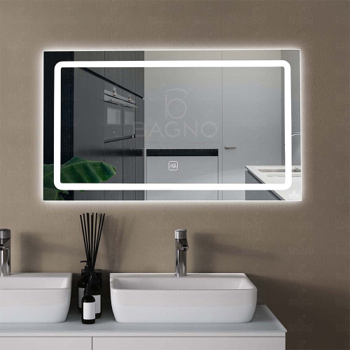 B BAGNO Multi LED Mirror BML09 - Smart Touch Sensor, Dimmable Lighting, Modern Bathroom LED Mirror