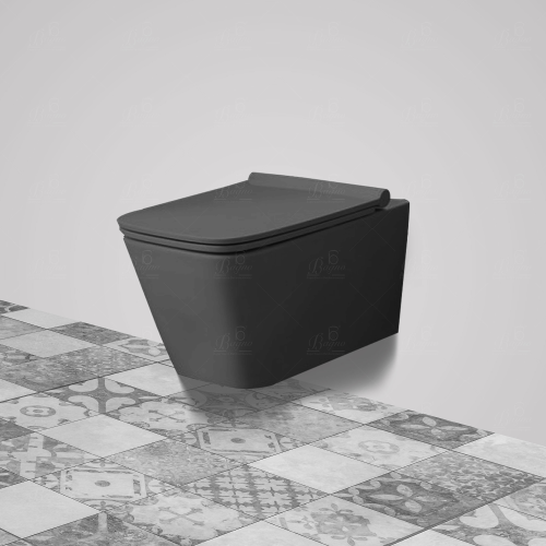 B BAGNO WCWH01B Wall Hung Toilet - Compact Ceramic Water Closet, Space-Saving Hygienic Design for Modern Bathrooms